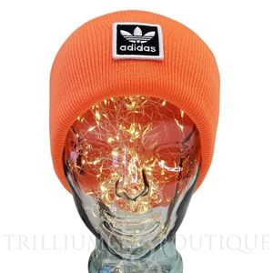Adidas Hat Beanie Orange OG Tall Utility Logo Neon Outdoor Halloween Athleisure